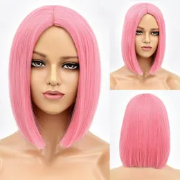 8 Color New Sexy Short Pink Bob Cosplay Party Wig Natural Daily Women Hair