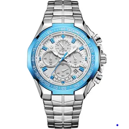 2022 Wwoor Watch Seven Needle Man rörelse Sektion Steel Bring Quartz Waterproof Wristwatch Chronograph Wholes Watches Montre de Luxe Gifts W7