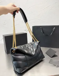 Cartelle da lavoro di alta qualità da donna Borse LOULOU in vera pelle vera pelle Messenger Borsa a tracolla con catena a tracolla Borsa da donna Borsa con chiave magnetica Tote con scatola