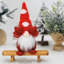 Dekoracje świąteczne PCS Decor Village Doll Tree Chic Cute Hanging Święty Mikołaj Claus bez twarzy Brody Brody Prezenty dla dzieci w domu