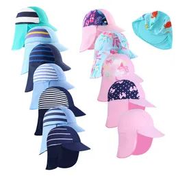 Swimming Cap Summer Baby Sun Hat Outdoor Neck Ear Cover Anti UV Protection Beach Hats för poolen