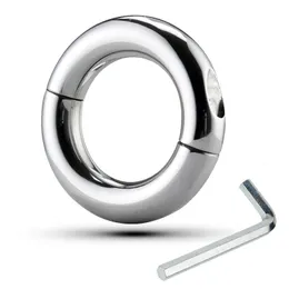 Ny 6 -storlek rostfritt stål penis ringkul boll bårfördröjning varaktig metall kuk scrotum återhållsamhet testikel sexig leksaker för män