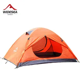 Tenda de acampamento widesea viajar tenda turística à prova d'água de 2 pessoas tenda de inverno dupla camada gazebo pesca ao ar livre H220419
