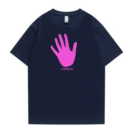 Cnemai Männer T-Shirt Hochwertiges Baumwoll-Handabdruck interessanter kreativ gedruckter männlicher T-Shirt Palm Casual Top für Frauen Tee weiblich 2022