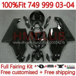 Ducati için Motosiklet Fairings 749-999 749S 999S 749 999 2003-2006 ABS Bodywork 165No.2 749 999 S R 2003 2004 2005 2006 749r 999r 03 04 05 06 OEM BOYS KIT Parlak Siyah