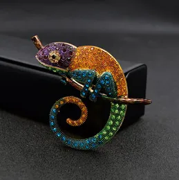Rhinestone ödla broscher för kvinnor kameleon brosch stift djur design stift mode smycken gåva 3 färger