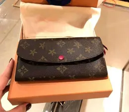 Fashion Designer Women Long Wallet woman purse Discount original box card holder ladies handbag checked flower wallets