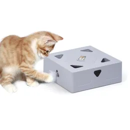 Monetoofun Interactive Cat Zabawki Kotek Zabawki dla kotów Koty Wersja baterii Peek-A-Boo Play Automatyczne Elektroniczne Mysz Piórko 220423