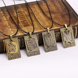 Chains Styles Attack On Titan Necklace Four Regiment Symbol Collar Cosplay Animation Accessories Drop JewelryChains