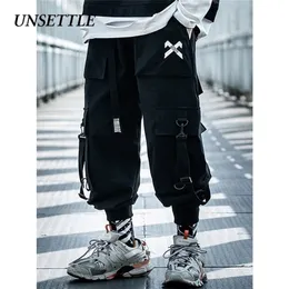 Unsettle ss japanska militär manliga svarta joggar mens hip hop pockets ankel last byxor män streetwear byxor avslappnade overall 201128