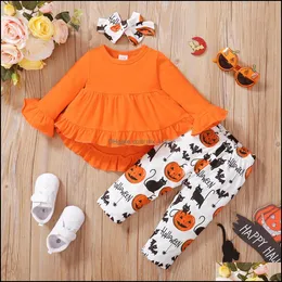 Set di abbigliamento Baby Kids Baby Maternità Ragazze Abiti di Halloween Infant Ruffle Flare Sleeve Top P Dhw0H