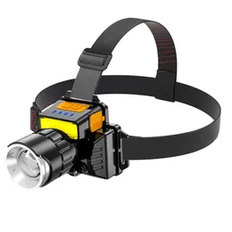 LED مصابيح الأمامية USB شحن المصابيح الأمامية في الهواء الطلق مصباح التخييم مصباح الصيد مع وظيفة المستشعر