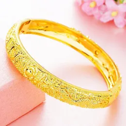 Beaded Strands Fashion Luxury 24k Gold Color Africa Bangles For Women Dubai Armband Party Wedding Presents Trum22