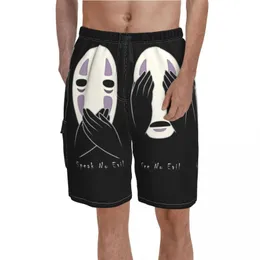 Mäns shorts No Face Board Anime Evil Beach Short Pants Elastic midja Söta design Simstammar plus storlek