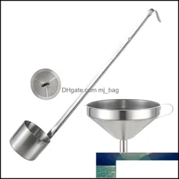 Measuring Tools Kitchen Kitchen Dining Bar Home Garden 304 Stainless Steel Wine Cup With Funnel Sets For Sauce Oil Coffee Beer Scoop Ladl