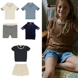 T-shirt lavorate a maglia per bambini FUB Brand Summer Toddler Girls Outfits Infant Baby Tops Tees Abbigliamento per bambini traspirante Tee 220507