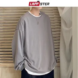 LAPPSTER Men Oversized Harajuku Solid Graphic Hoodies Pullover Men Harajuku Sweatshirts Kpop Fashions Casual Clothes 5XL 201126