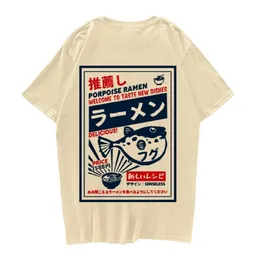 Puffer rybka drukowana krótkie rękaw T koszule harajuku hip hop swobodny koszulki streetwearne koszulki męskie Summer100% bawełniana koszulka 220614