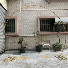 Party Decoration Wedding Props Electropated Gold Round Arch Bakgrund Frame Single Pole Semi-Circular Balloon Layoutparty