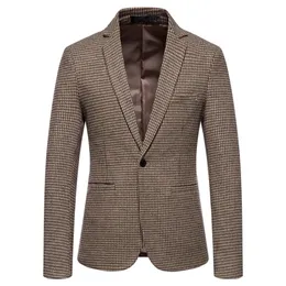 Fall and Winter Men Slim Fit Blazer Jacket Fashion Solid Mens Suit Jacket Wedding Dress Coat Casual Business Male Suit Coat 4XL 220409