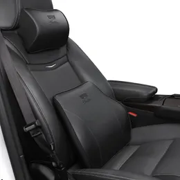 Mode Luxus Leder Auto Hals Kissen Für Cadillac XT4 CT4 Escalade Neck Unterstützung Taille Kissen schützen halswirbelsäule Kopfstütze