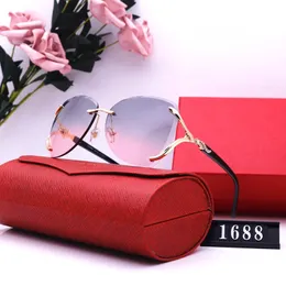 Designer Brand Fashion Sports Sunglasses for Men Women Square Clear Lens Buffalo Horn Glasses Rimless Frame Oversized Vintage Gold Silver Metal Sunglass With Box