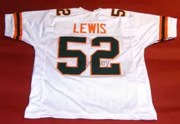 Mit billigen individuellen RAY LEWIS MIAMI HURRICANES WHITE JERSEY STITCHED fügen Sie eine beliebige Namensnummer hinzu