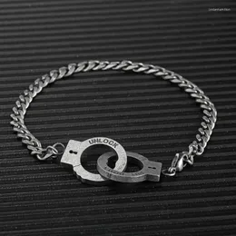 Link Chain Faith Letter Punk Rostfritt stål kubansk armband för neutralblack silverfärg solida kedjor unisex handledsspek
