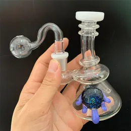 14.4mm Dab Rigs Water Pipes 5.5inch bubbler Beaker Bongs portable travel oil burner pipe with male oil bowl accessories