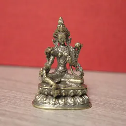 Decorative Objects & Figurines Brass Green Tara Small Statue Tantric Buddha Miniatures Buddhism Buddhist Figure Desktop Enshrine Ornaments H
