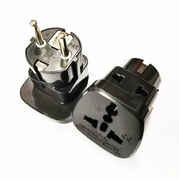 Adapter Power, 10A/16A 250V Universal Converter UK USA AU Euro to Ger Niemcy Plug AC Power- Adapter podróżny czarny kolor/10pcs