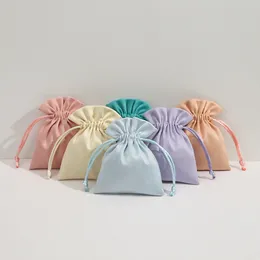 50pcs Velvet Drawstring Bag Chic Small Gift Packing Bag Earrings Ring Necklace Jewelry Packaging Display Flannel Pouches