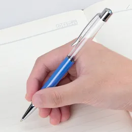 كتابة هدية diy أنبوب فارغة حبري معدن أقلام ملء الذاتي بريق المجففة زهرة الكريستال القلم قلم رصيف 27 اللون DH9876