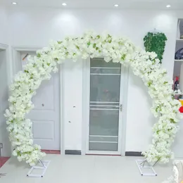 Bröllopsdekoration runda körsbärs båge dörr konstgjorda blommor med hylluppsättningar för partiets bakgrund DIY -leveranser