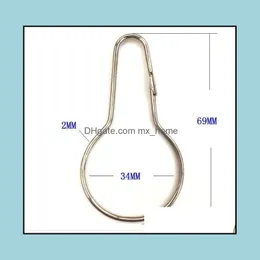 5000Pcs New Stainless Steel Chrome Plated Shower Bath Bathroom Curtain Rings Clip Easy Glide Hooks #32681 Drop Delivery 2021 Other Festive