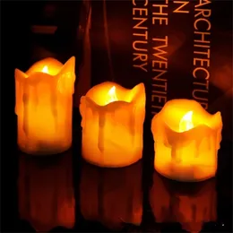 3 PCs Lágrimas lideraram a vela eletrônica AA Battery Candle Holiday Home Decoration Candle Light 201009