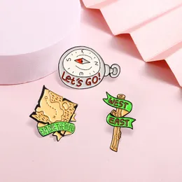 Cute Let's Go Brooches Pin for Women Kids Fahsion Jewelry Shirt Coat Dress Denim Bag Decor Map Enamel Pin