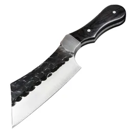 Coltello da cucina per esterni a lama fissa di alta qualità 3CR13Mov Lama in acciaio con manico in legno Coltelli da sopravvivenza da campeggio con fodero in pelle