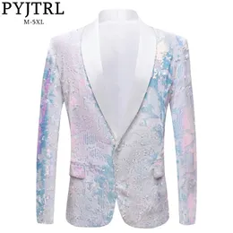 Pyjtrl Men Pure White Velvet Fantasy Color Color Blazers Nocne Klub Piosenka