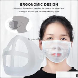 Supporti per maschere 3D Traspirante Vae Supporto per la bocca Protezione per rossetto Staffa per il viso Food Grade Sile Drop Delivery 2021 Designer Masks Housekee O