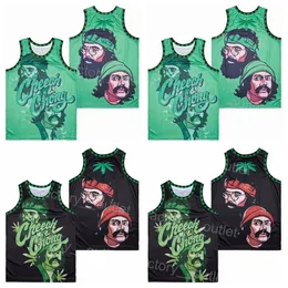 فيلم كرة السلة Cheech و Chong Jersey Broccoli City 1980 لفريق Sport Fans Team Green Black All Sitithed Hip Hop College University tremable Hiphop نوعية جيدة