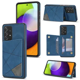 Kredit-ID-Karten-Taschenlinie Lederhüllen für Samsung S22 PLUS S21 Ultra S21FE A53 NOTE20 S20 FE A12 mit Pack Wallet Multifunktionshalter Flip Cover