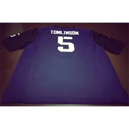 Chen37 Goodjob Men Youth Women #5 Purple Ladainian Tomlinson TCU Horned Frogs Football Jersey Size S-5XL أو مخصص أي اسم أو رقم قميص