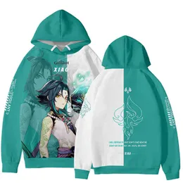 게임 Genshin Impact Hoodies 남자 여자의 스웨트 셔츠 소년 의류 애니메이션 3D 후드 쉬 섹시 소녀 Klee Xiao Mens Hoodie Kids Pullovers Y220713