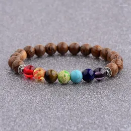 Fios de miçangas Amader 7 Chakra Prayer Natural Wood Bracelet Men Meditação Ethinc Budaelephant Yoga para mulheres Wabj002 trum22