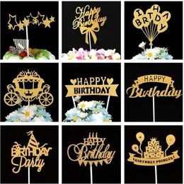 Cake Toppers 16 Dekoracja imprezowa Cupcake Baby Shower Boy dostarcza Favours Happy Birthday Y200618