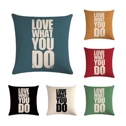 Cushion/Decorative Pillow Love What You Do Letter Print Cushion Cover Cojines Decorativos Para Sofá Housse De Coussin