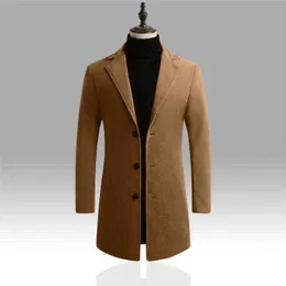 Men's Wool & Blends Mens Fashion Boutique Pure Color Business Casual En Dust Coats / Male Quality Slim Leisure Trench T220810