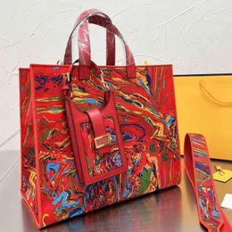 トートバッグの女性刺繍プリントハンドバッグハイキャパシティショルダーパックレザーデザイナークロスボディ女性豪華なショッピング財布220407
