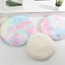 40CM Round Dog Mat Soft Long Plush Comfortable Pet Bed Fluffy Dog Cushion Warm Cat House Puppy French Bulldog Pet Accessories